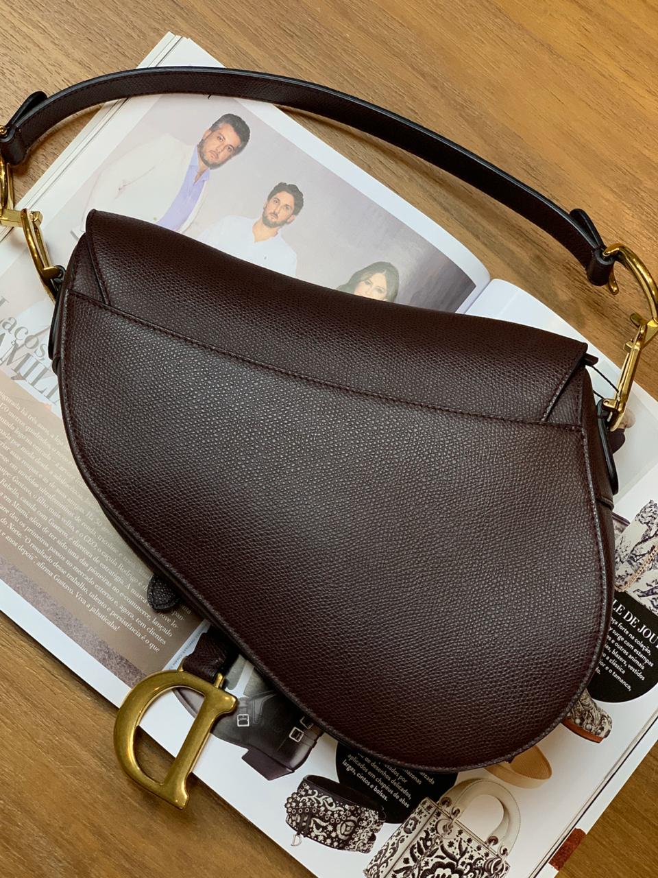 brown dior saddle bolsa