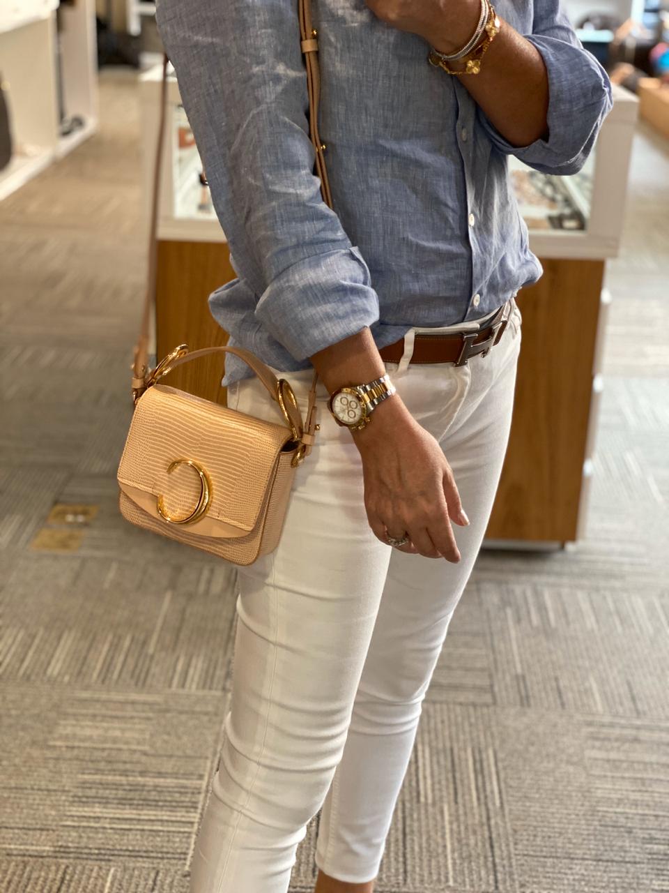 chloe c leather belt bolsa