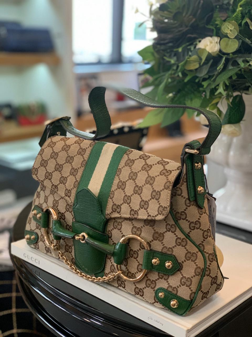 BOLSA GUCCI CALFSKIN 1955 MONOGRAM MARROM