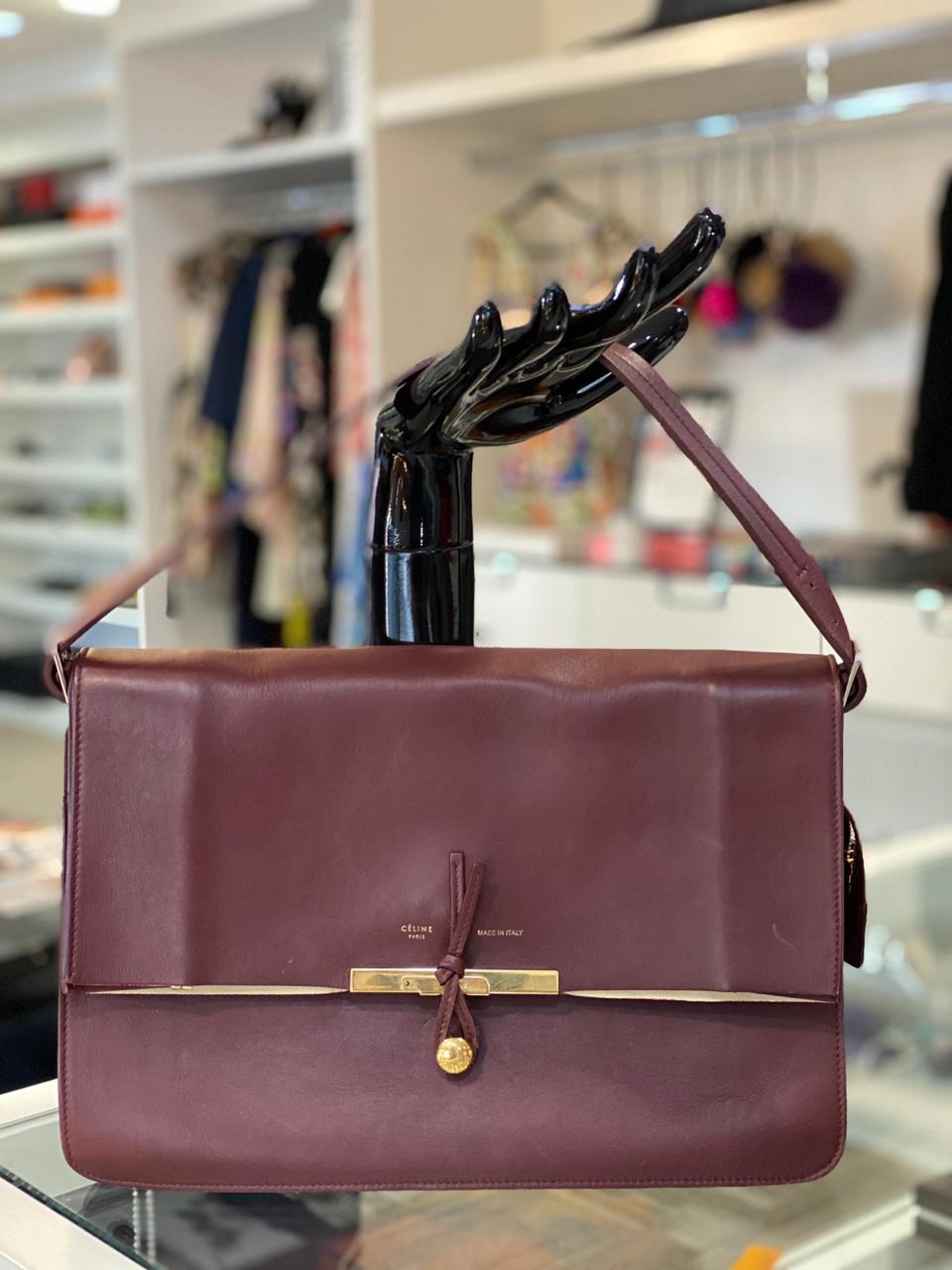 burgundy celine bolsa