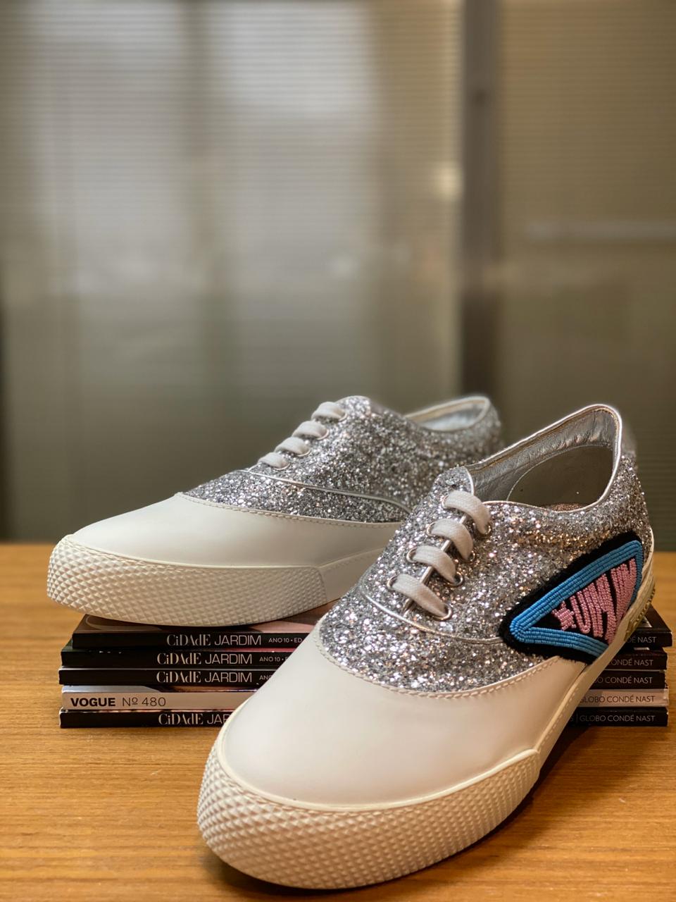 Tenis miu cheap miu glitter