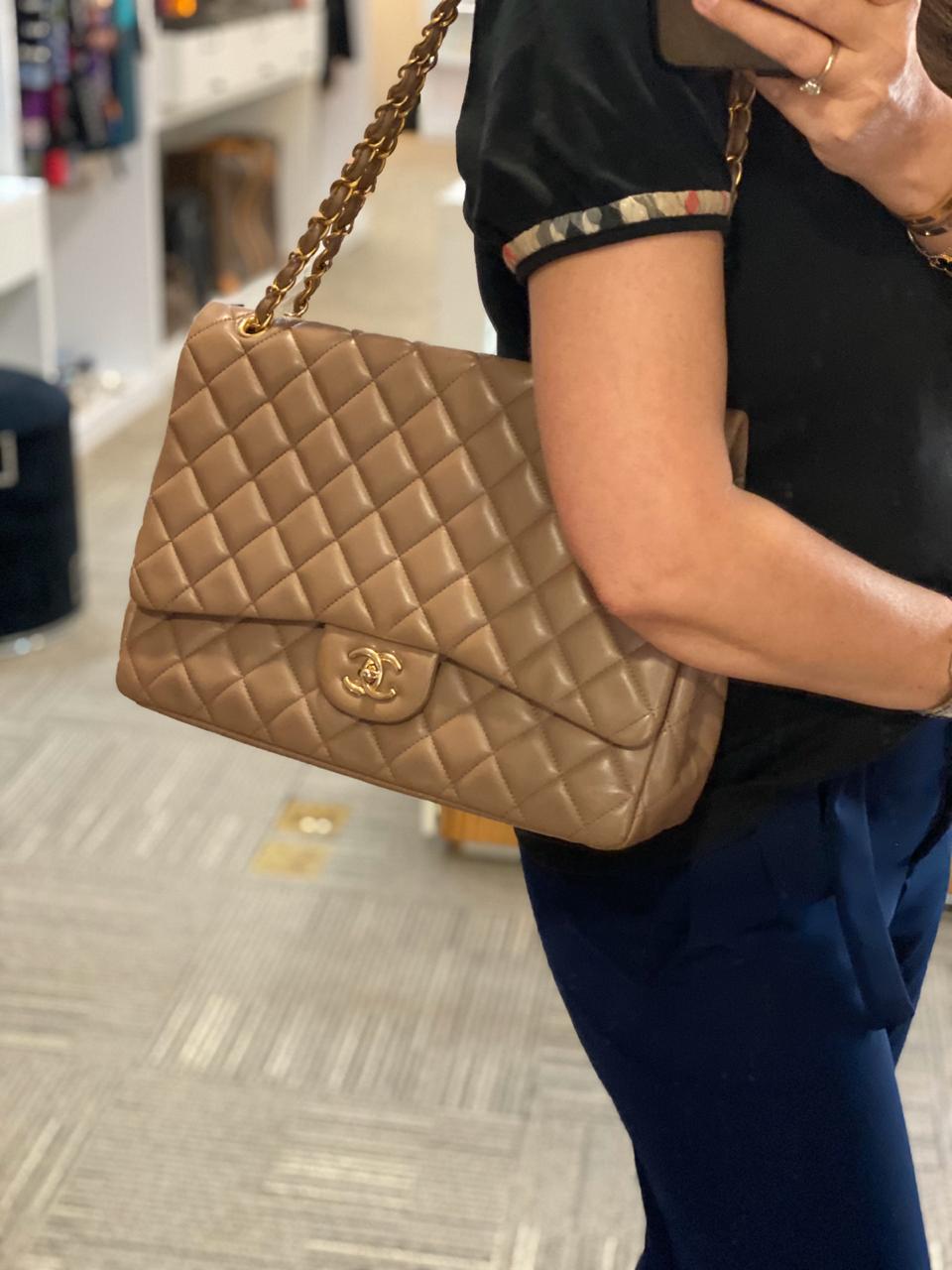 chanel dark beige bolsa