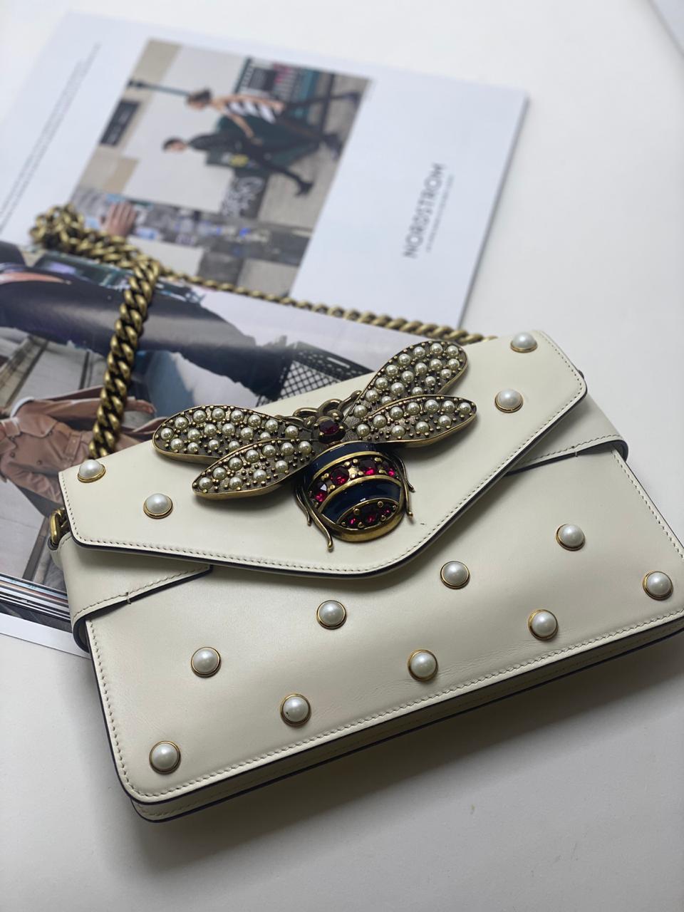 gucci pearl bee bolsa