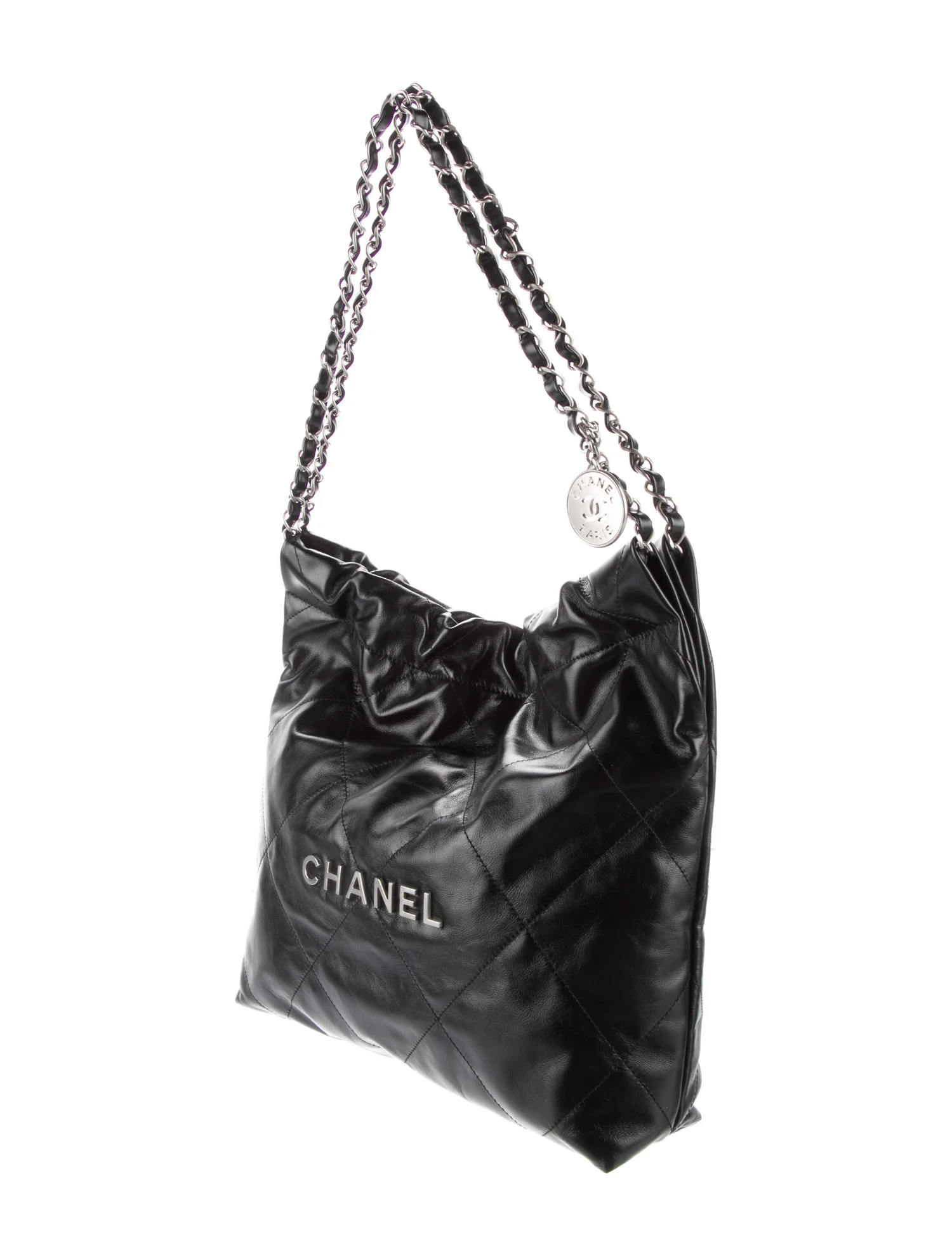 Chanel 22 Handbag Large 22S Calfskin BlackGold Logo in Calfskin Leather  with Goldtone  US