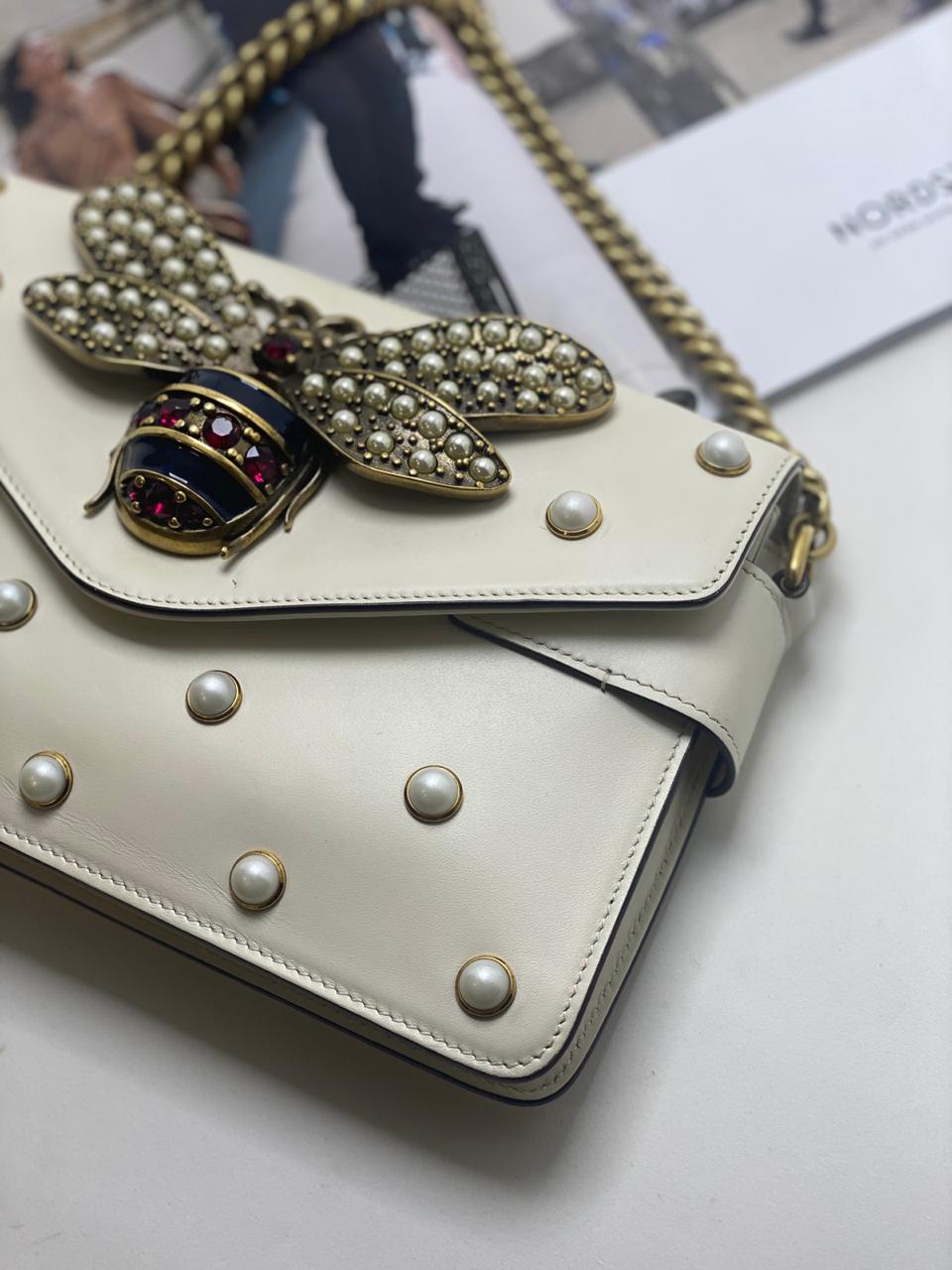 gucci pearl bee bolsa