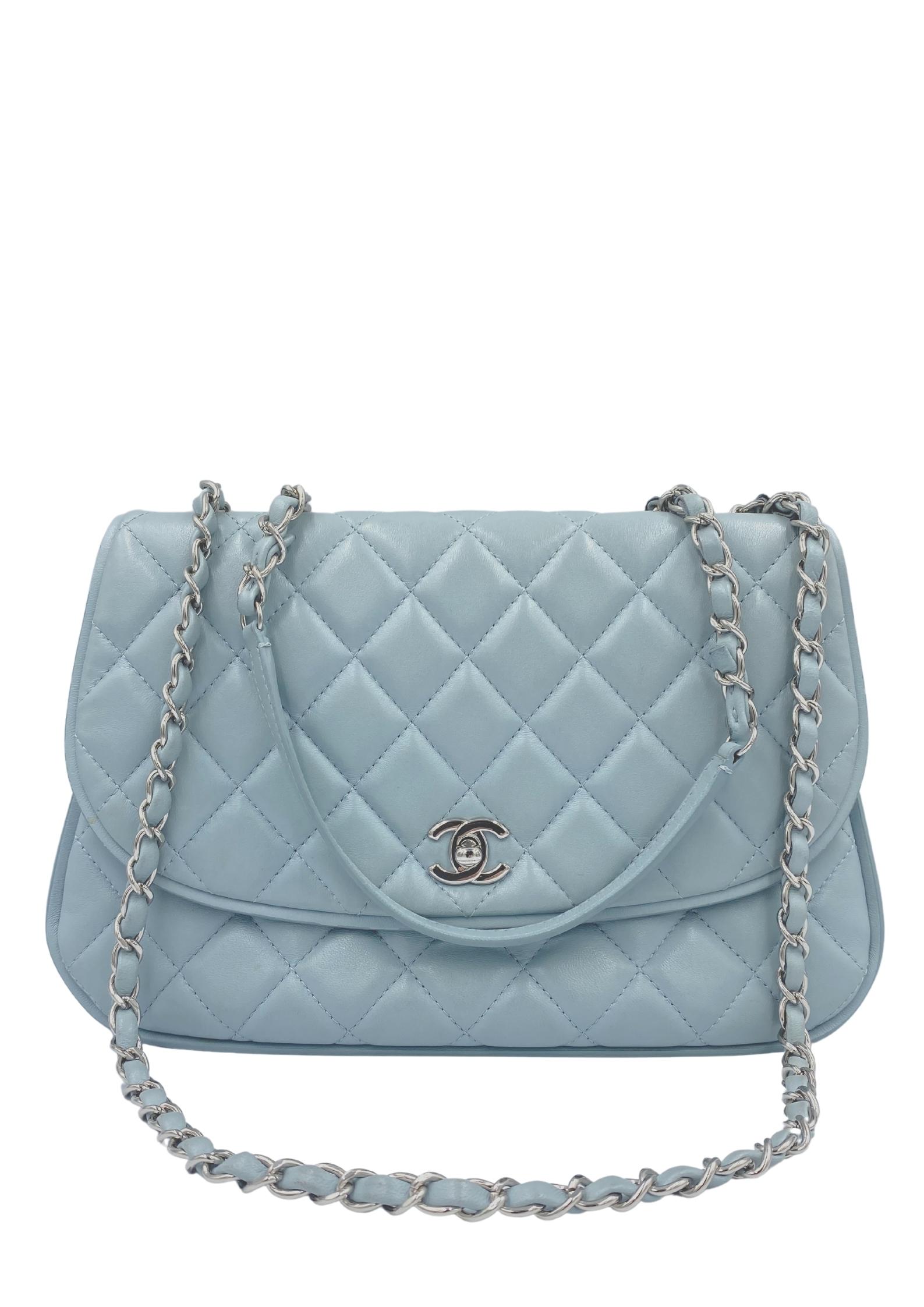 chanel bolsa baby blue